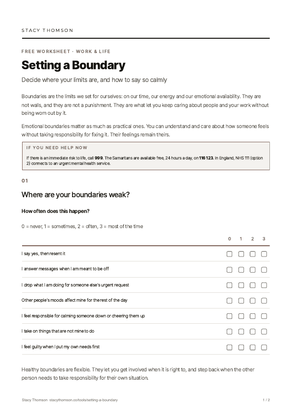 First page of Setting a Boundary